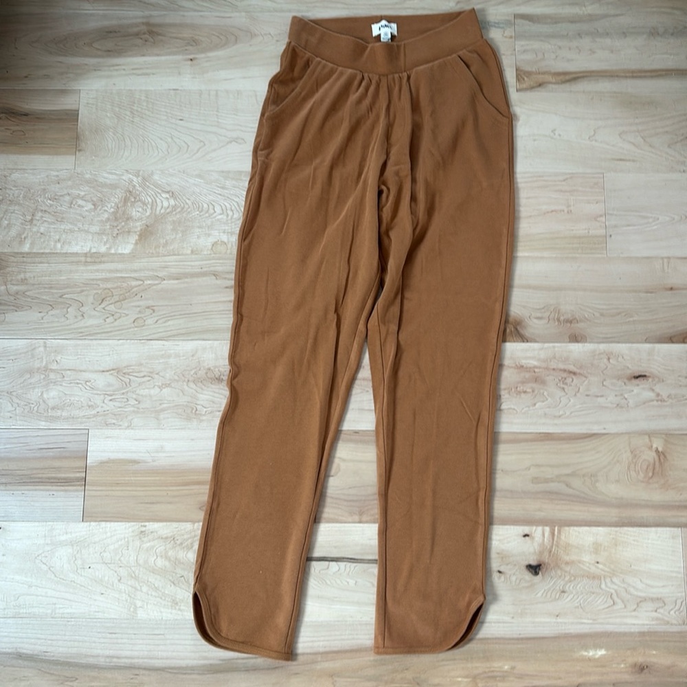 Pact Airplane Tulip Hem Pant in Camel NWT